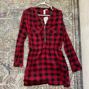 Checkered longsleeve dress/tunic